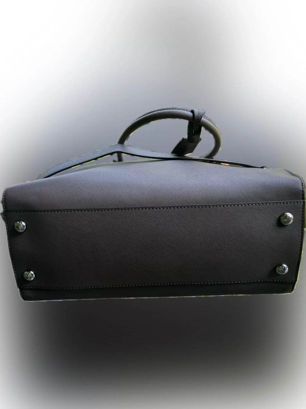 Michael Kors Taupe Saffiano Satchel with Logo Charm